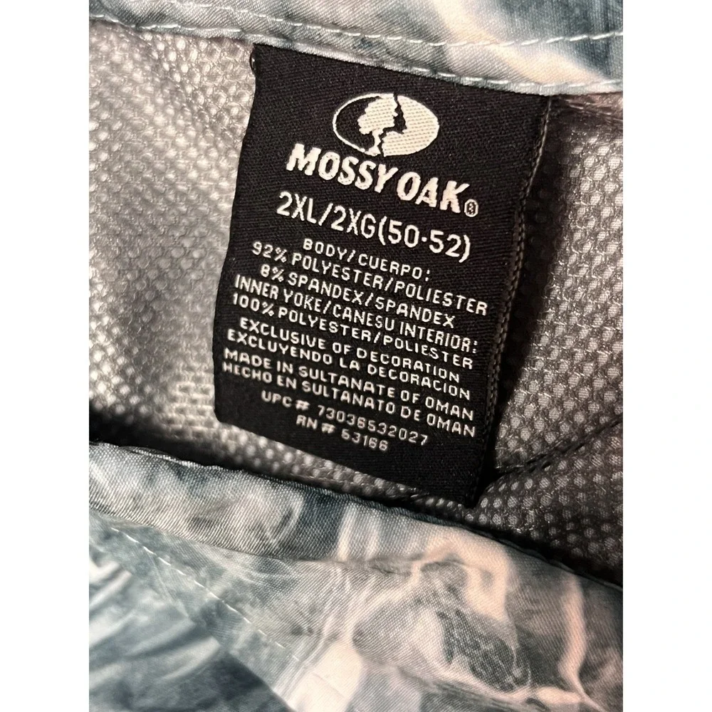 Mossy Oak Elements Long Sleeve Water Camo Fishing Hunting Vented Shirt 2XL‎